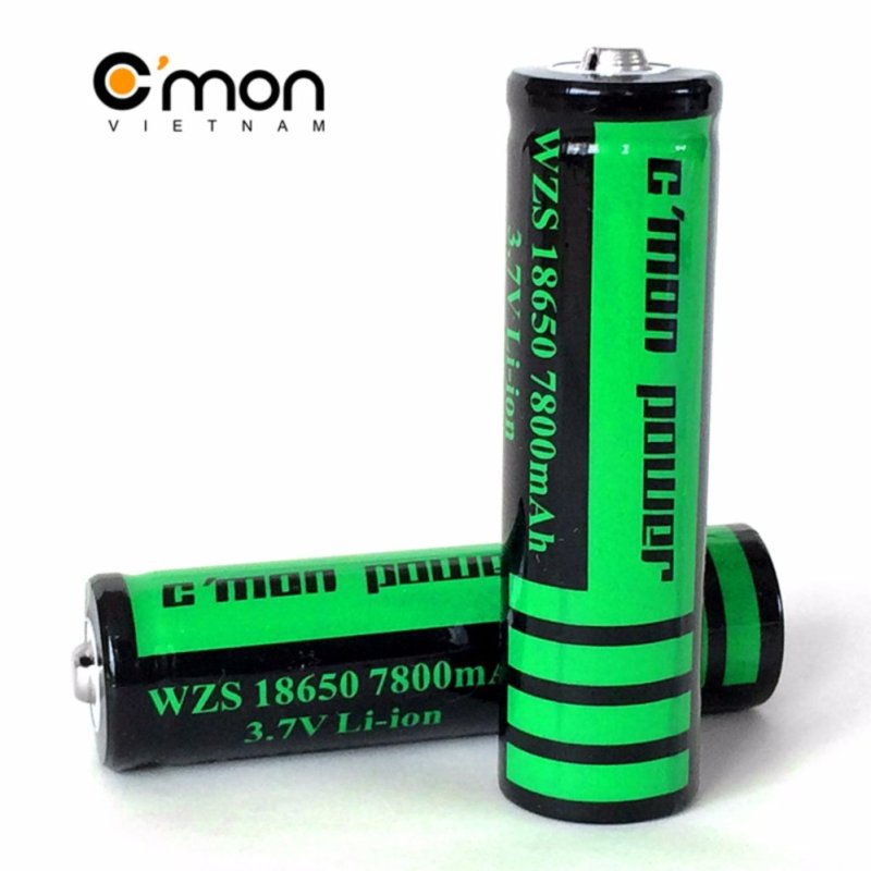 Bảng giá Bộ 2 pin sạc li-ion 18650 CMON POWER 7800mAh 3.7V (Dùng cho đèn pin - xanh lá)