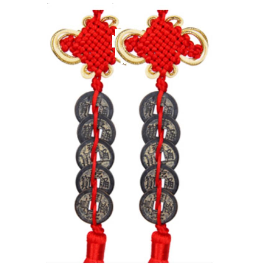 Bộ 2 xâu tiền cổ ngũ đế phong thủy cầu tài lộc T574I -206574-1 -GIA TOT
