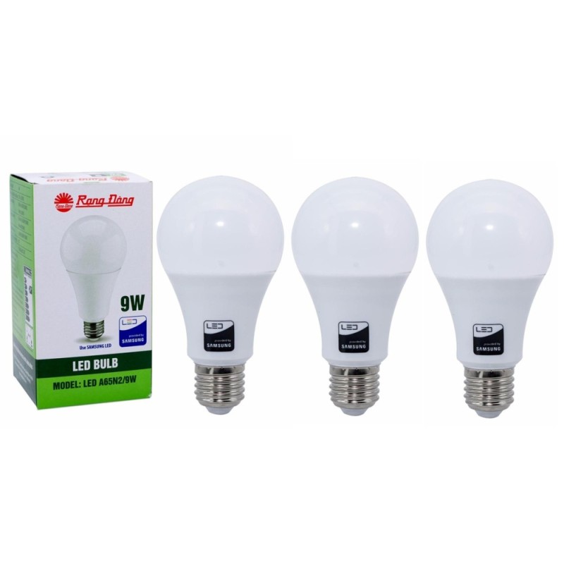 Bộ 3 Bóng đèn LED Bulb Rạng Đông 9W E27 ChipLed