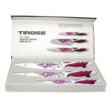 Bộ 3 dao hoa tráng men sứ Tiross TS-1280 (trắng)