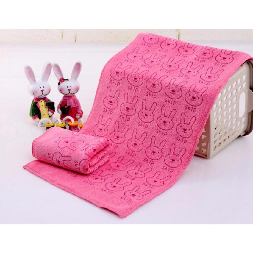 Bộ 3 khăn tắm, khăn mặt, khăn lau tóc cao cấp (hồng thỏ) - (BQ246-HONGTHO)