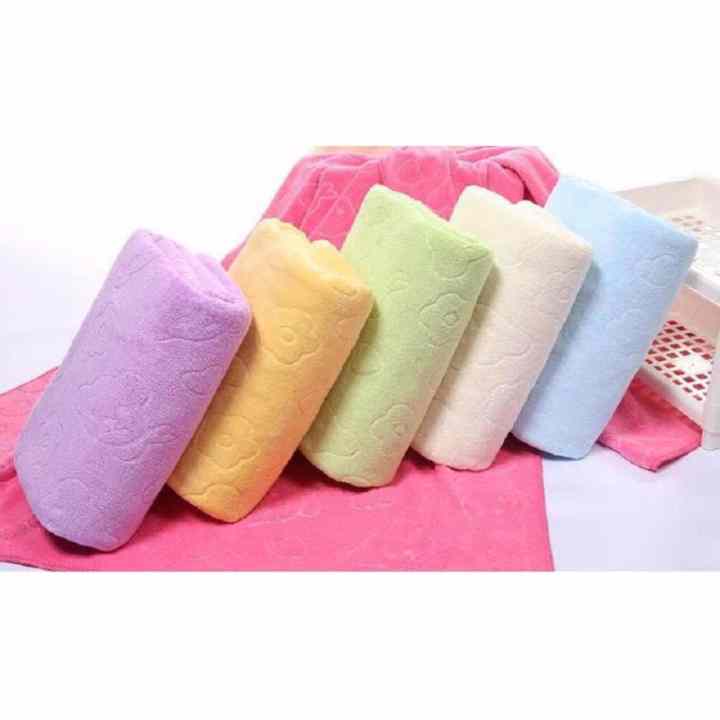 Bộ 3 khăn tắm, khăn mặt, khăn lau tóc cao cấp loại in chìm (vàng nhạt) - (BQ271-VANGNHAT)