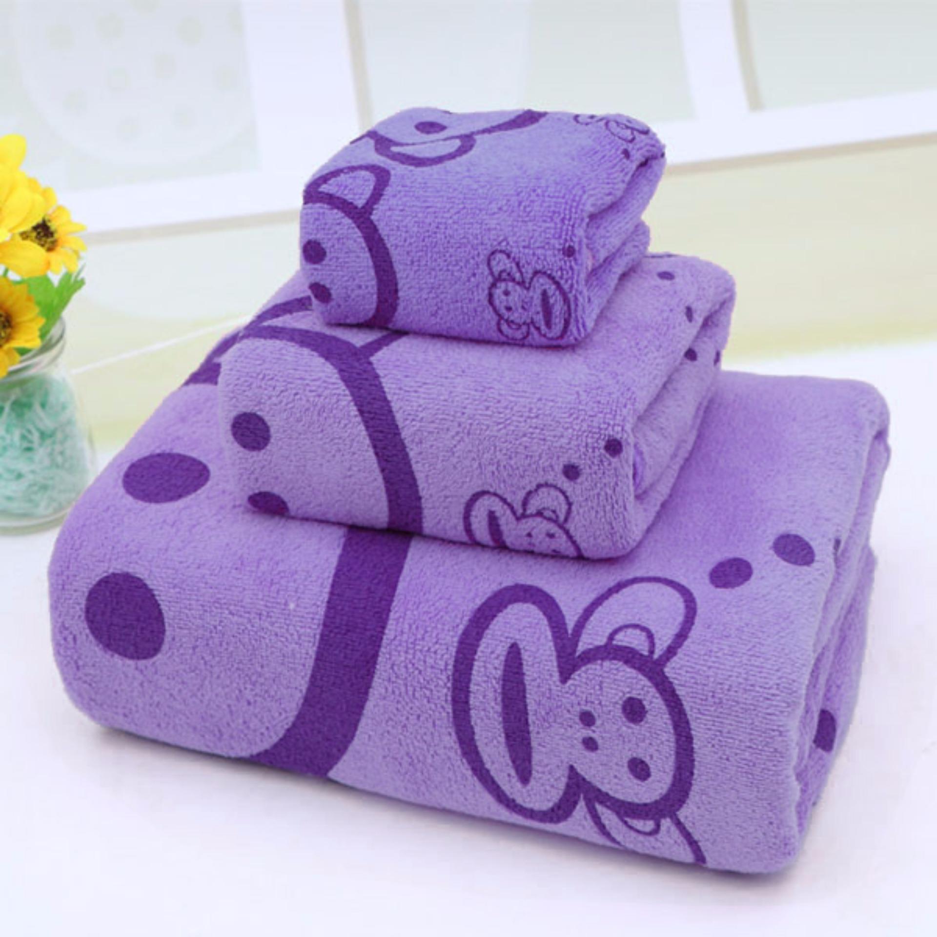 Bộ 3 khăn tắm - khăn mặt - khăn lau (Violet)