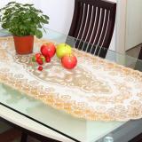 Bộ 3 Khăn Trải Bàn Ăn Oval (40x80cm) Nhũ Vàng-Trắng Sang Trọng
