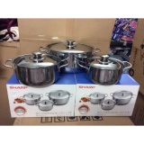 Bộ 3 nồi inox 1 đáy fivestar sharp