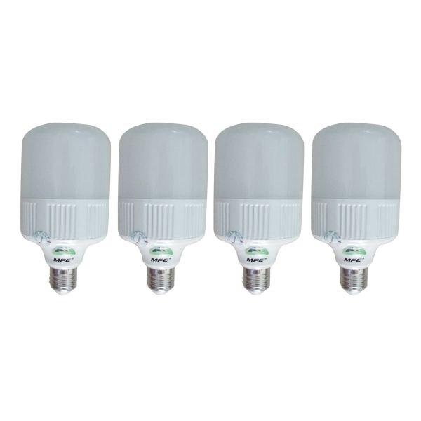 Bộ 4 bóng đèn Led Bulb 20w MPE (Ánh sáng trắng)