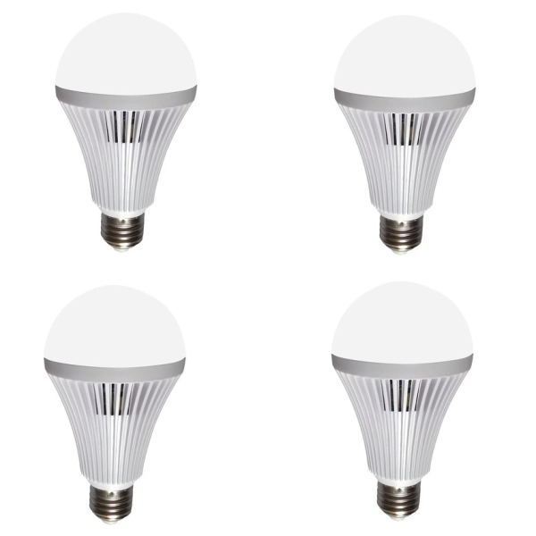 Bộ 4 bóng đèn Led Bulb tích điện thông minh SmartCharge 12W ánh sáng trắng (Trắng)