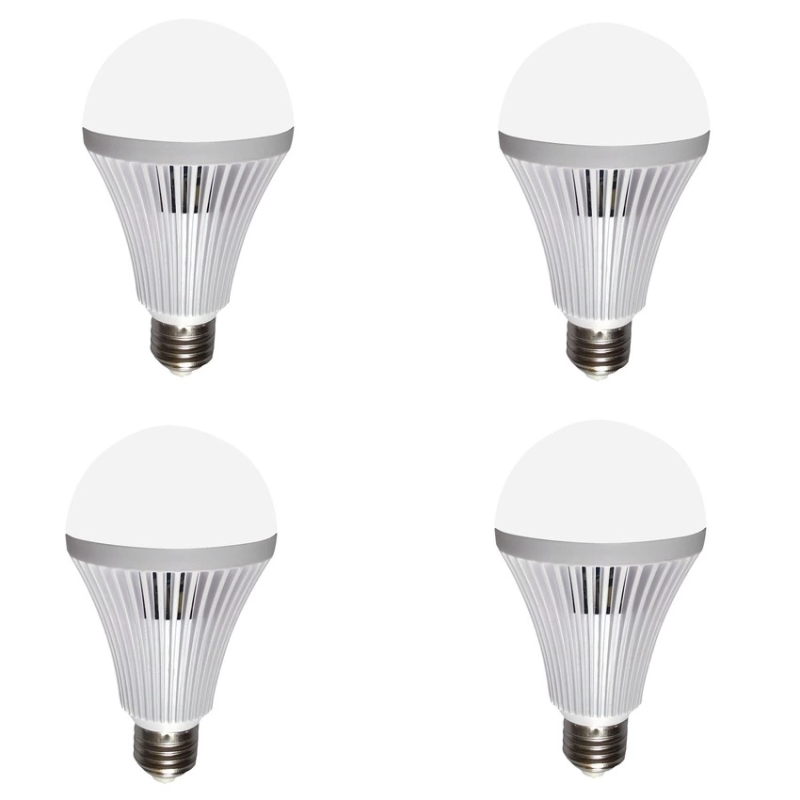 Bộ 4 bóng đèn Led Bulb tích điện thông minh SmartCharge 12W ánh sáng trắng (Trắng) shopaha247