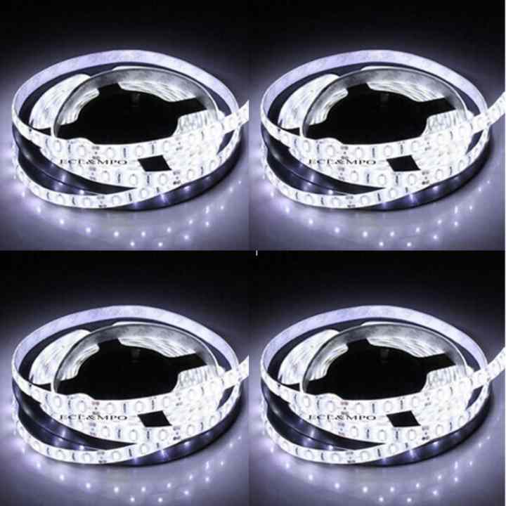Bộ 4 Cuộn Led dây dán 5m 5050 có keo đơn màu Trắng