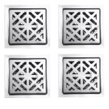 Bộ 4 hố ga thoát sàn Inox chống hôi Sanji 15x15 phi 60 HG01 (Bạc)