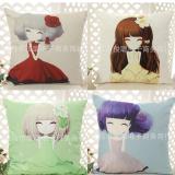 45x45cm trangtrinhacua BỘ 4 VỎ GỐI TỰA LƯNG CÁC CÔ GÁI NHƯ HÌNH gối tựa sofa pillowcase backrest pillow gối tựa lưng văn phòng gối tựa lưng ghế văn phòng gối tựa lưng vỏ gối vuông vỏ gối nằm