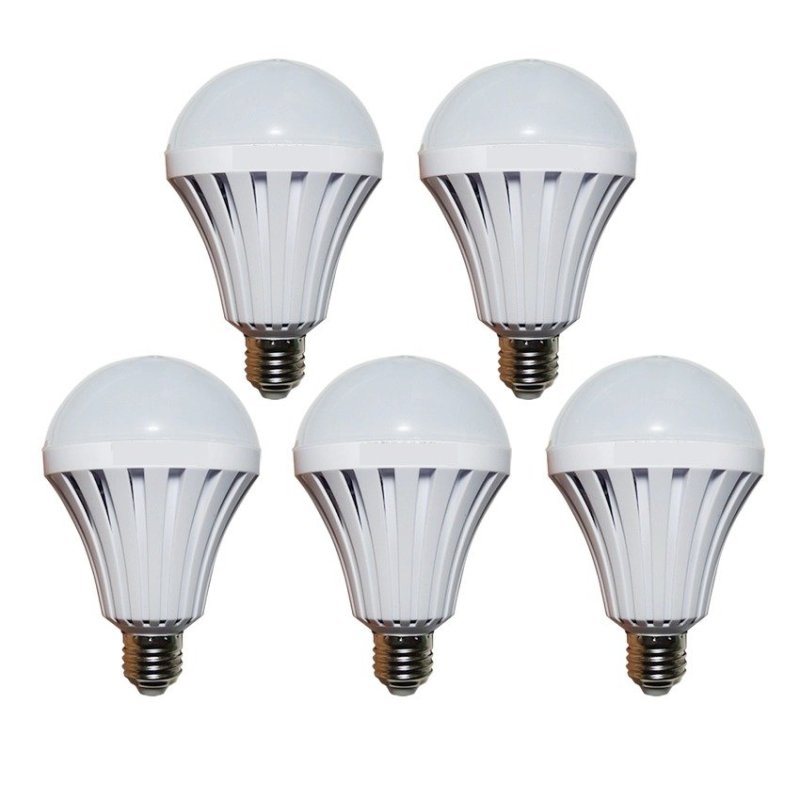 Bộ 5 bóng đèn Led Bulb tích điện thông minh SmartCharge 12W ánh sáng trắng (Trắng)