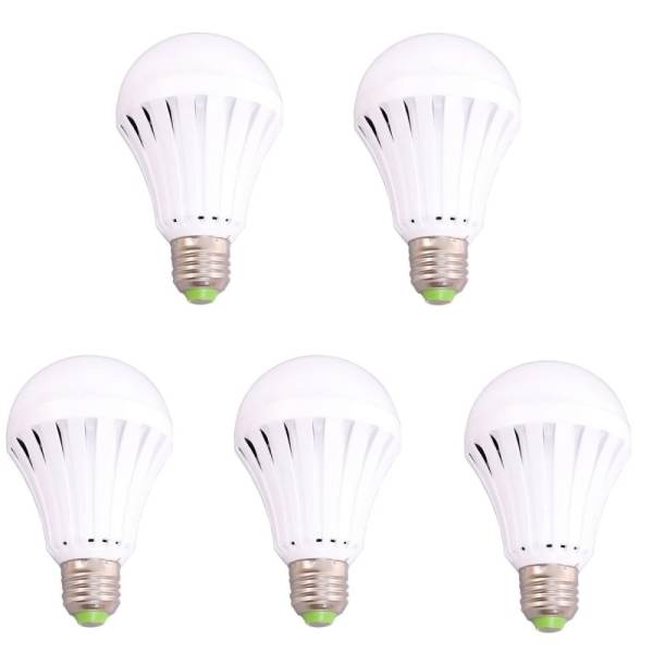 Bộ 5 bóng đèn LED tích điện thông minh 9W (Trắng)