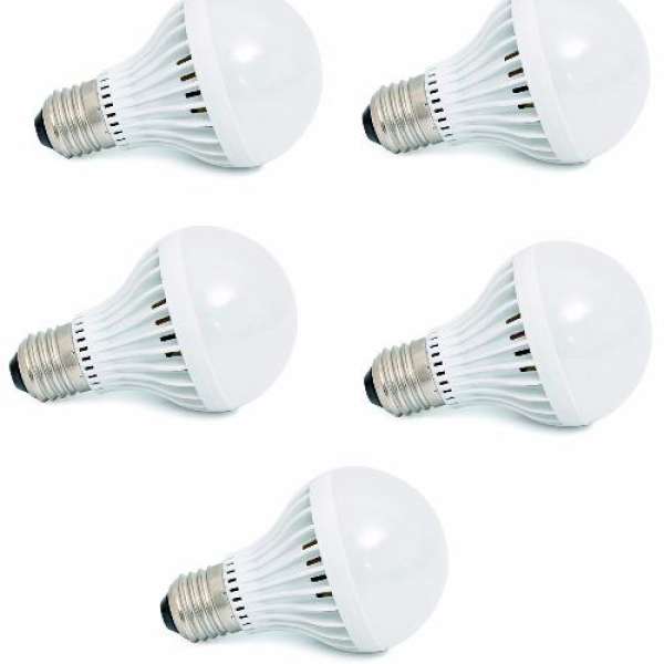 Bộ 5 bóng đèn LED tròn siêu tiết kiệm điện 15W (ánh sáng trắng)