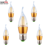 Bộ 5 bóng đèn Suntek LED nến đuôi E27 (Ánh sáng vàng)