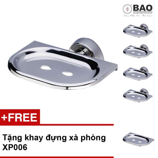 Bộ 5 cái khay đựng xà phòng BAO M1-1006 (INOX 304) + Tặng Khay đựng xà phòng XP 006 (Inox 304)