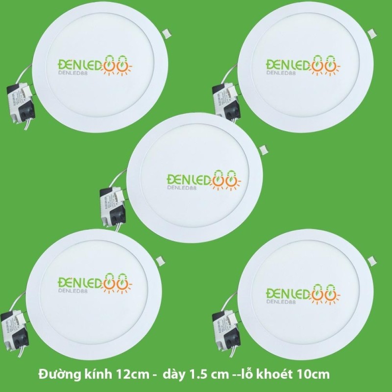 Bộ 5 đèn led âm trần siêu mỏng tròn 6w ánh sáng trắng