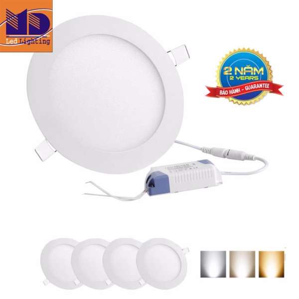 Bộ 5 Đèn LED âm trần siêu mỏng tròn ánh sáng đổi 3 màu (12W-Φ150) - MD05