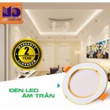 Bộ 5 Đèn LED âm trần viền vàng ánh sáng đổi 3 màu (7W-Φ95) - MD16