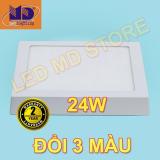 Bộ 5 Đèn led ốp trần Vuông Ánh sáng đổi 3 màu (24W - Φ300) - MD46