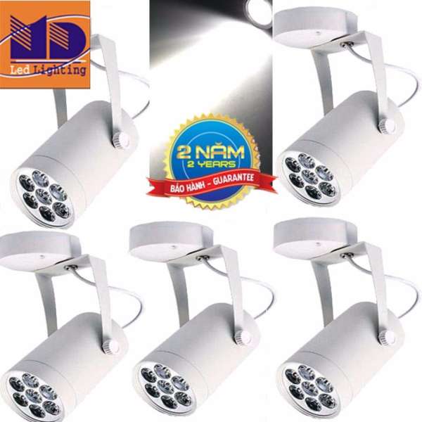 Bộ 5 đèn led rọi ngồi vỏ trắng ánh sáng trắng 7W - MD62