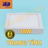 Bộ 5 Đèn Led ốp trần Vuông Ánh sáng Trung Tính (18W - Φ225) - MD42