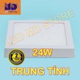 Bộ 5 Đèn Led ốp trần Vuông Ánh sáng Trung Tính (24W - Φ300) - MD42