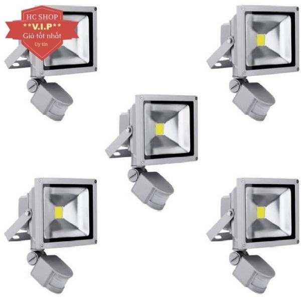 Bộ 5 đèn pha LED cảm ứng chống trộm 20W (Xám)