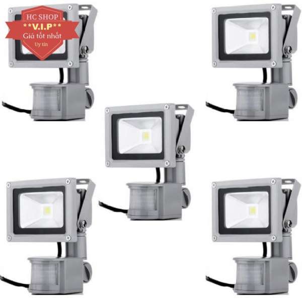 Bộ 5 đèn pha LED cảm ứng chống trộm 10w