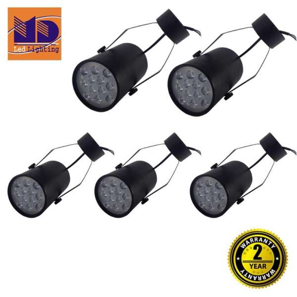 Bộ 5 đèn rọi ngồi vỏ đen ánh sáng trắng 12W - MD62