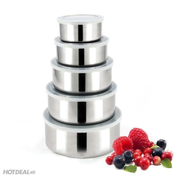 Bộ 5 hộp đựng thực phẩm có nắp đậy (Bạc), bộ 5 hộp đựng thực phẩm trong tủ lạnh, hộp đựng đồ ăn , thực phẩm bảo quản tủ lạnh, hộp đựng thực phẩm có nắp bảo quản thực phẩm an toàn