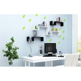 Bộ 5 lá đơn gỗ trang trí dán tường 3D (Xanh lá)