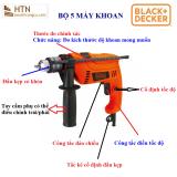 Bộ 5 Máy khoan động lực 550W - 13mm Black+Decker HD555-B1 (NEW 2017)