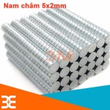 Bộ 50 Viên Nam Châm Đất Hiếm Tròn 5x2mm (từ tính hút cực mạnh)