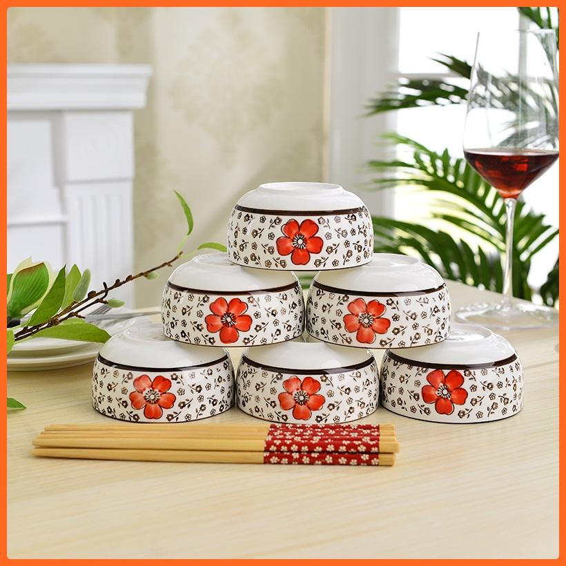 Bộ 6 bát sứ kèm đũa