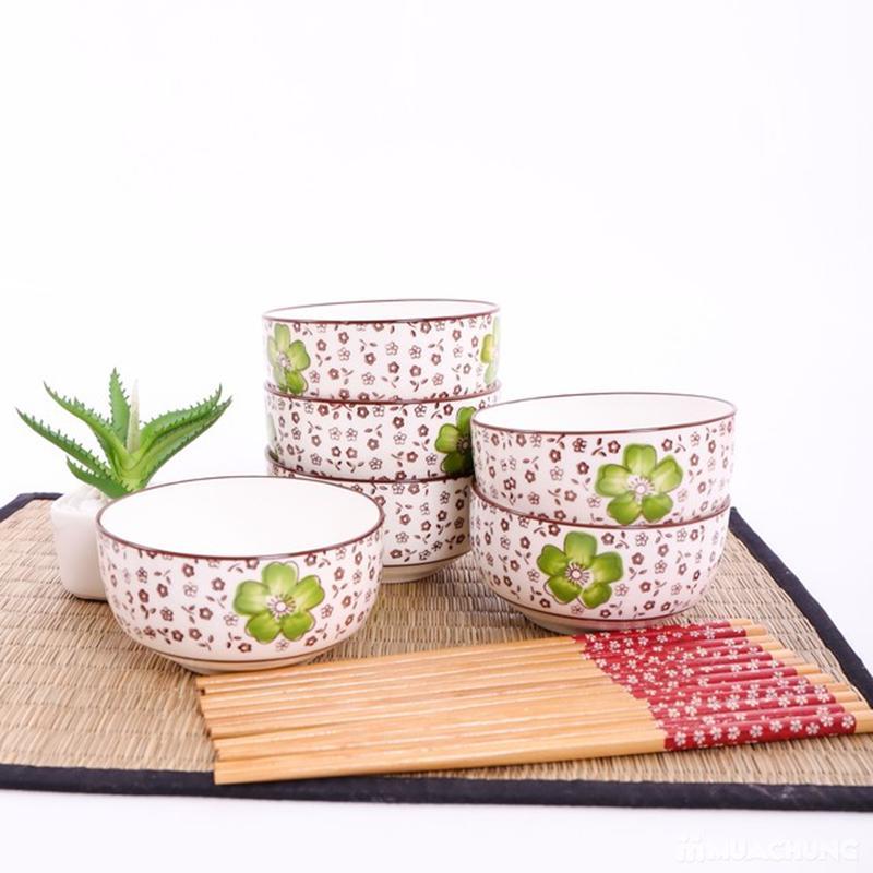 Bộ 6 bát sứ kèm đũa