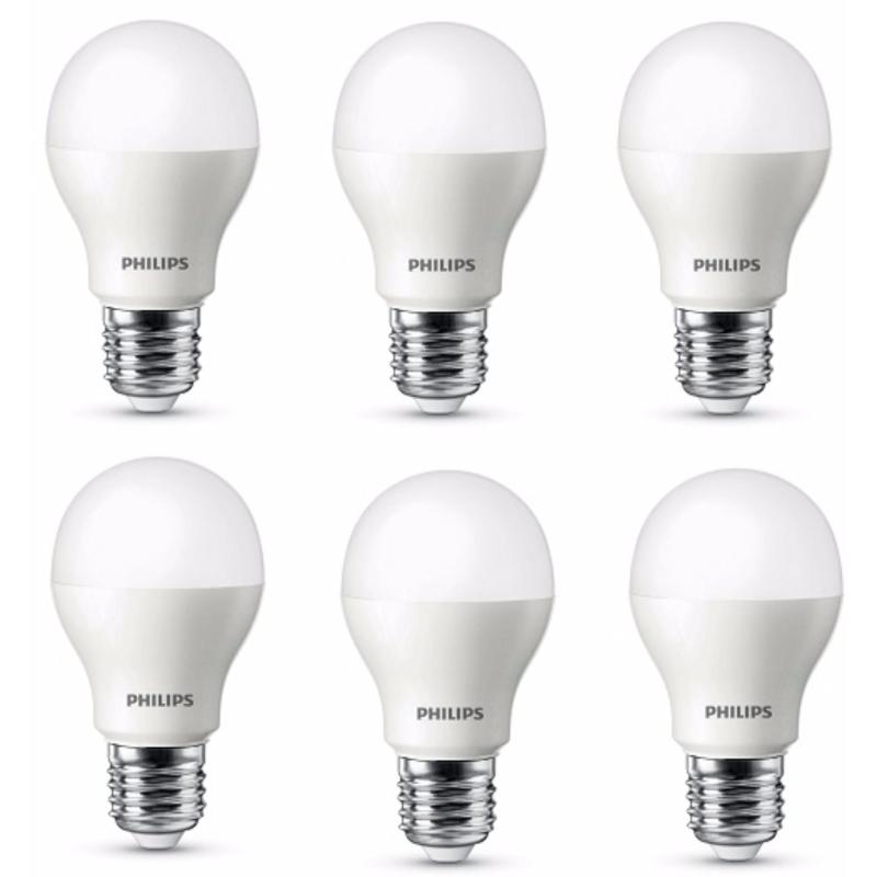 Bộ 6 Bóng đèn Philips LED ESS LEDBulb 5W đuôi E27 230V A60 ánh sáng (Trắng,Vàng)