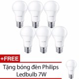  Bộ 6 bóng đèn Philips LED ESS LEDBulb 7W đuôi E27 230V P45 ánh sáng (Trắng,Vàng)+Tặng 1 bóng đèn Philips LED ESS LEDBulb 7W