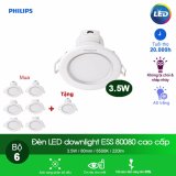 (Mua 6 tặng 1) Đèn Philips LED Downlight âm trần 80080 3.5W - Ánh sáng trắng