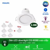 (Mua 6 tặng 1) Đèn Philips LED Downlight âm trần 80080 3.5W - Ánh sáng vàng