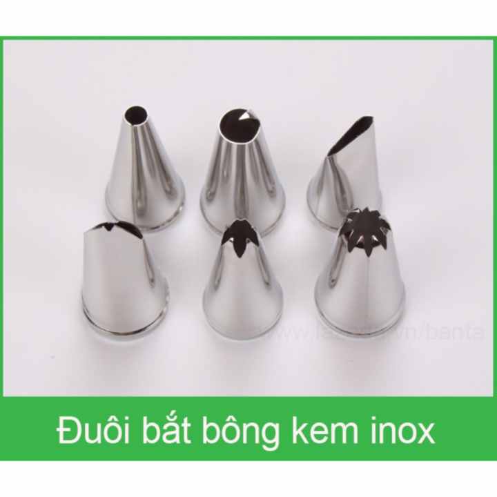 Bộ 6 đuôi bắt bông kem KP6S bằng inox không gỉ