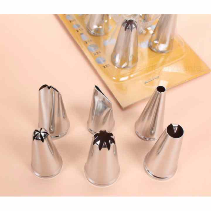 Bộ 6 đuôi bắt bông kem KP6S bằng inox không gỉ