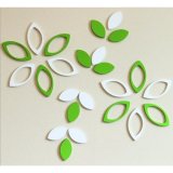 [HCM]Bộ 6 lá kép trang trí dán tường 3D gỗ (Trắng)