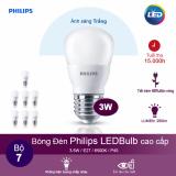 (Bộ 7) Bóng đèn Philips LEDBulb 3W 6500K đuôi E27 230V P45 - Ánh sáng trắng