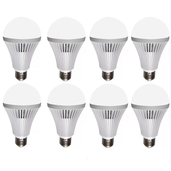 Bộ 8 bóng đèn LED Bulb tích điện thông minh 9W (ánh sáng trắng)