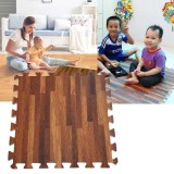 Bộ 9 miếng thảm xốp lắp ghép cho bé - màu vân gỗ - mỗi miếng 42x42cm (sunzin xop9)