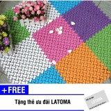 Bộ 9 tấm thảm ghép nối nhà tắm chống trơn trượt Latoma 0992 (Xanh lá) + Tặng kèm thẻ ưu đãi Latoma