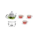 Bộ ấm chén pha trà thủy tinh chịu nhiệt Zeno - SET28