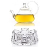 Bộ ấm pha trà thủy tinh att15 và đế nến trái tim d23 - zeno