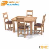 Bộ bàn ăn 4 ghế Victoria gỗ sồi